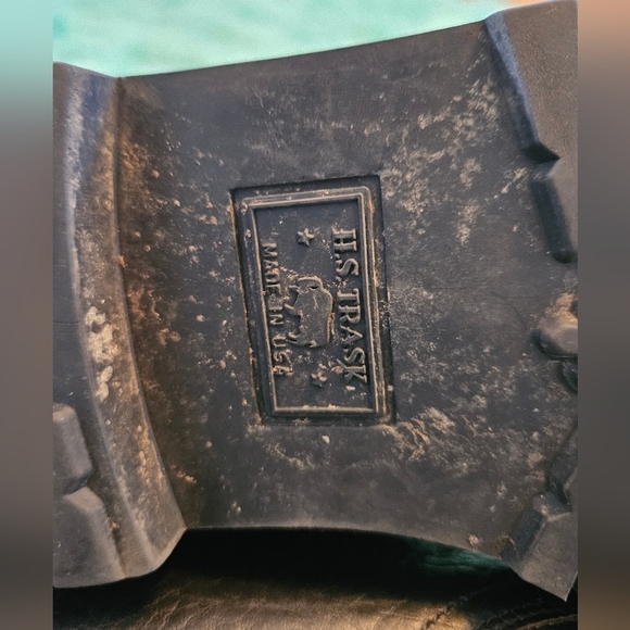 H.S. Trask Bison Leather Black Boots Size 10.5 - Picture 5 of 9